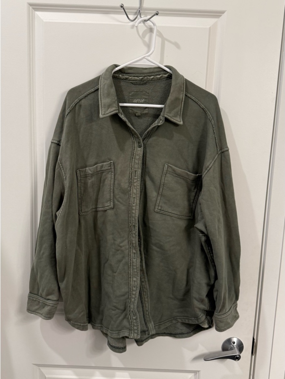 Aerie Lumberjane Olive Green Button-Up